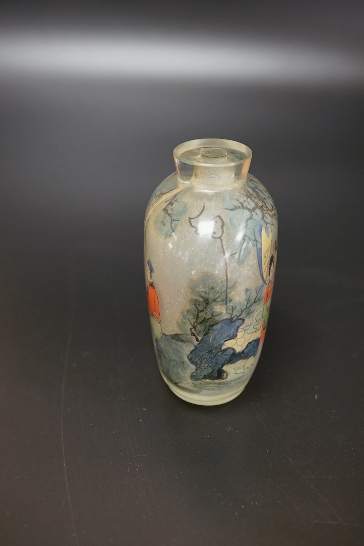A Chinese inside-painted snuff bottle, 8cm high